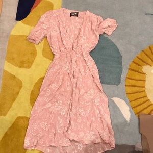 Reformation Pink Floral Print Midi Dress